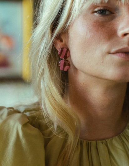 Earrings Doris Rose / Burgundy