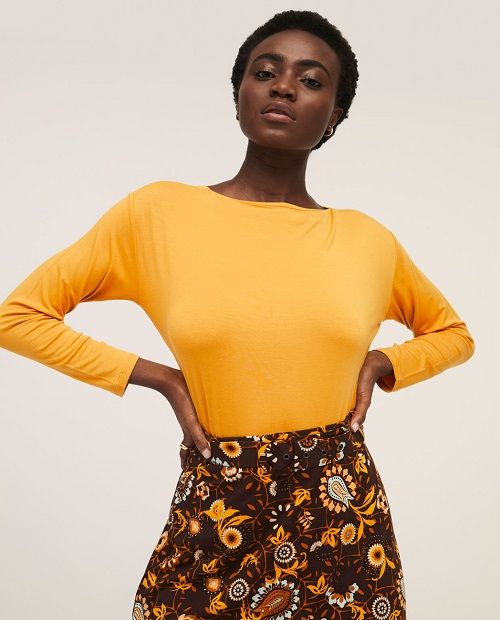 Midi Skirt With Belt Brown