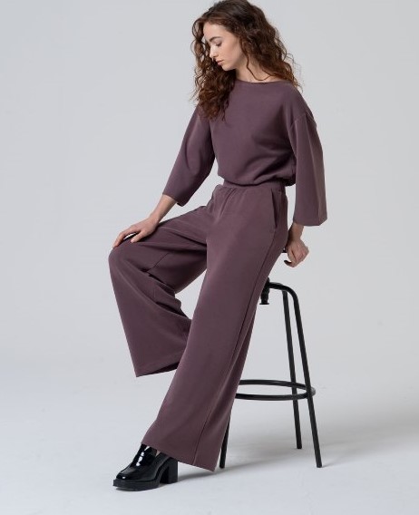 Wide Leg Pants Blueberry