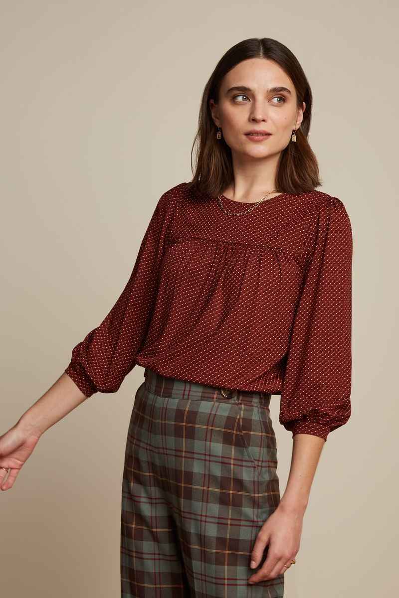 Luella Top Close-Up Brique Red