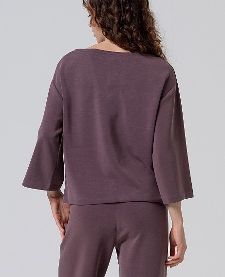 Wide Sleeve Boatneck T-shirt Bleuberry