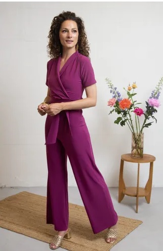 Emmylou Jumpsuit Framboise Diedier Crepe Roze