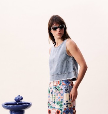 Top Aqualina Blue Jean