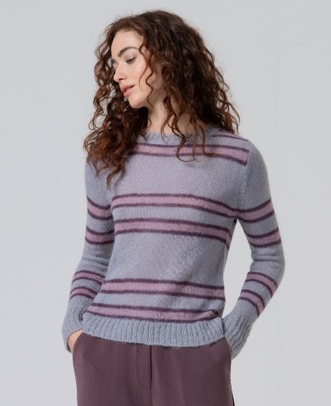 Plaid Jacquard Sweater Powdered Mauve