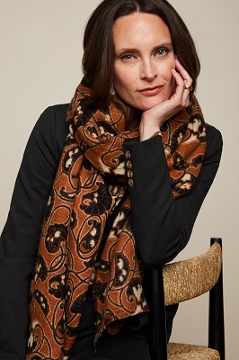 Scarf cecillia Cognac Orange