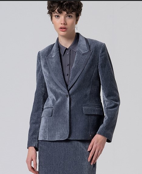 Blazer with printed Lining Grey