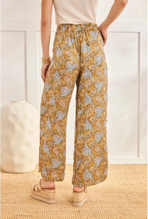 Printed Pants With Side Zip Closure