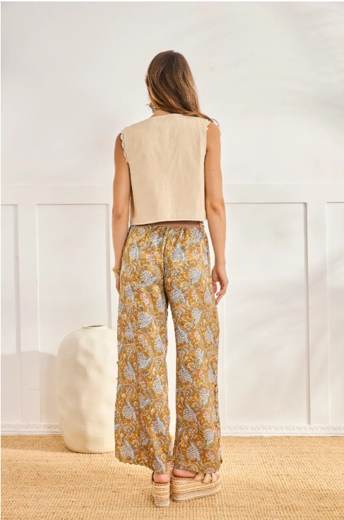 Printed Pants With Side Zip Closure
