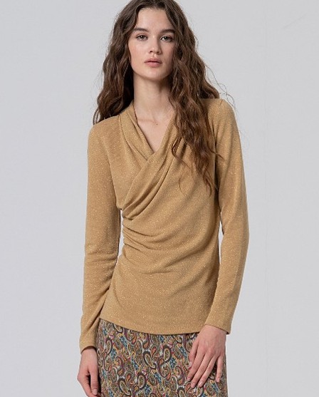 Cross Over T Shirt Gold