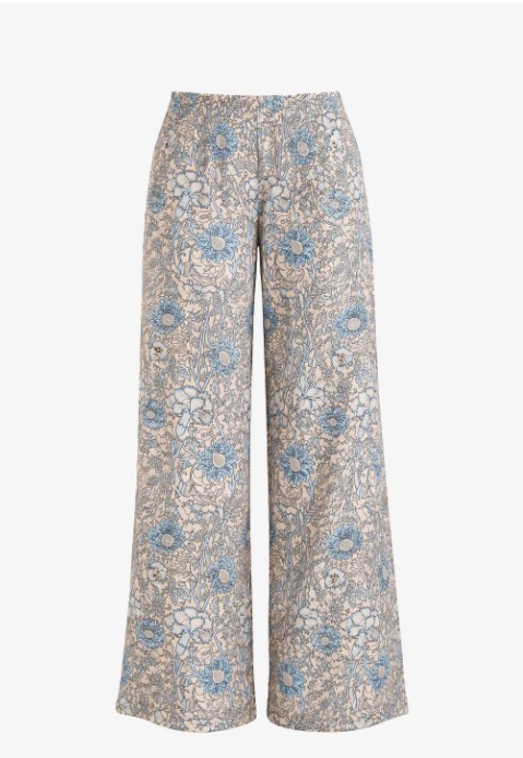 Floral Print-Rayon Trouser
