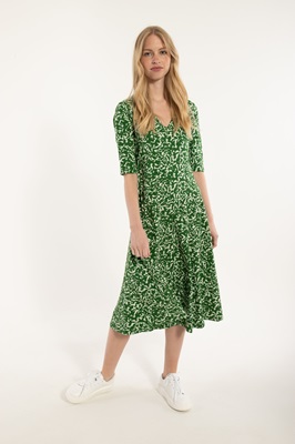 Danadreasen Modal Slub Dress Grass Green/Chalk