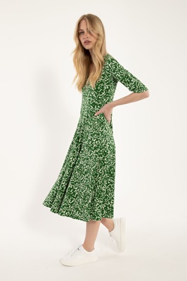 Danadreasen Modal Slub Dress Grass Green/Chalk