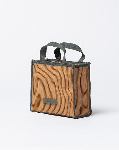 Mini Plated Shopper With Zipper Khaki