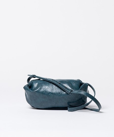 Crackeled Cross Body Bag Steel Blue