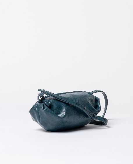 Crackeled Cross Body Bag Steel Blue
