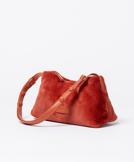 Faux Fur bag With Multi Position Handle Tile