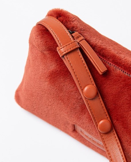 Faux Fur bag With Multi Position Handle Tile