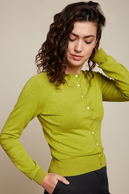 Raglan cardi Droplet Cress yellow