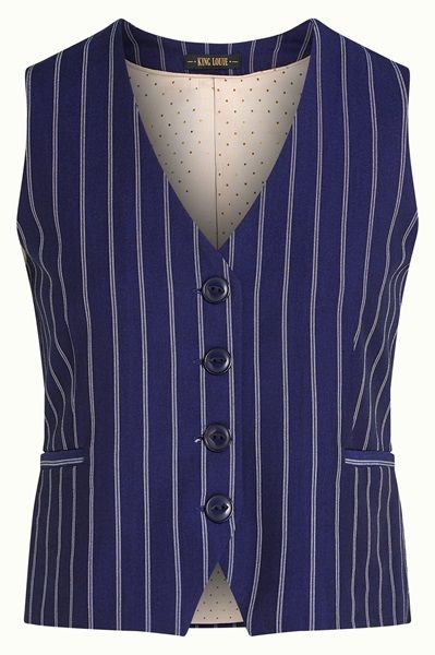 Bianca Gilet Pinstripe Nuit Blue