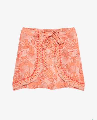 Embroidered Printed Mini Skirt