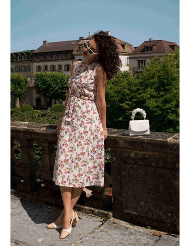 Amelie Dress Plumeti 70 Flowers Pink