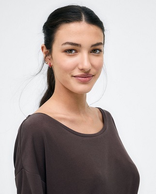 Wide T Shirt Brown