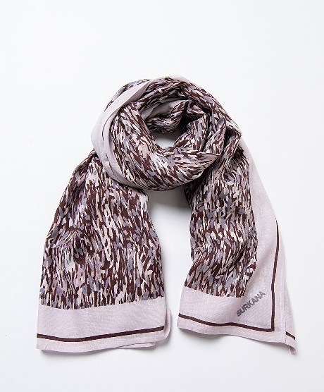 Printed Rectangular Scarf Grey