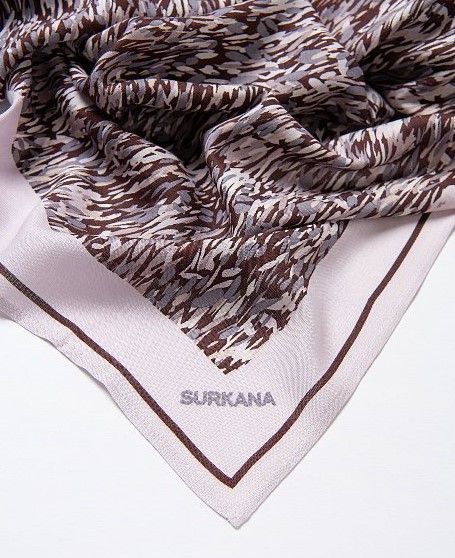 Printed Rectangular Scarf Grey