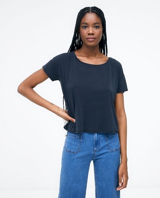 Wide T Shirt Black