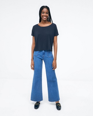 Wide T Shirt Black
