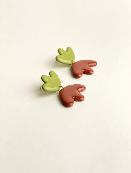 Earrings Frances Pistache / Burgundy 