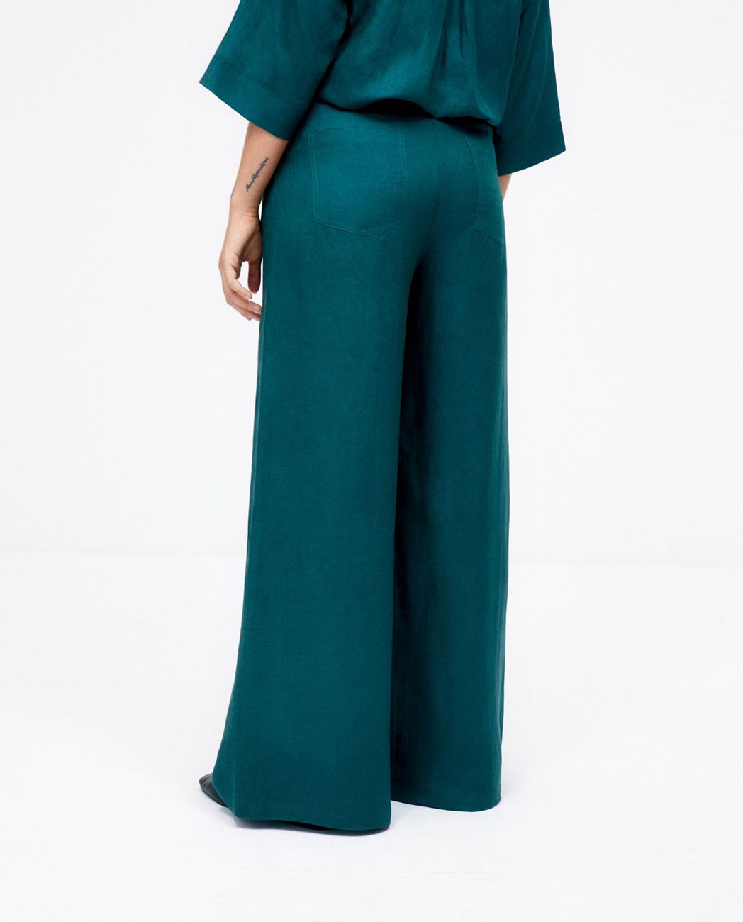 Long Wide Trousers Khaki