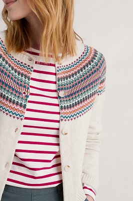 Sweet Pea Cardigan Fence Floral Wild Berry