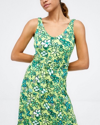Strappy Midi Dress With Belt Green