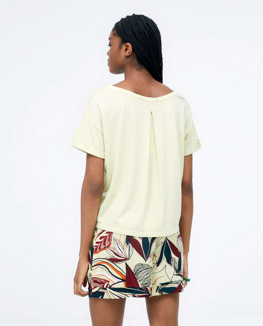 Oversized T Shirt With Bateau Neckline Acid Green