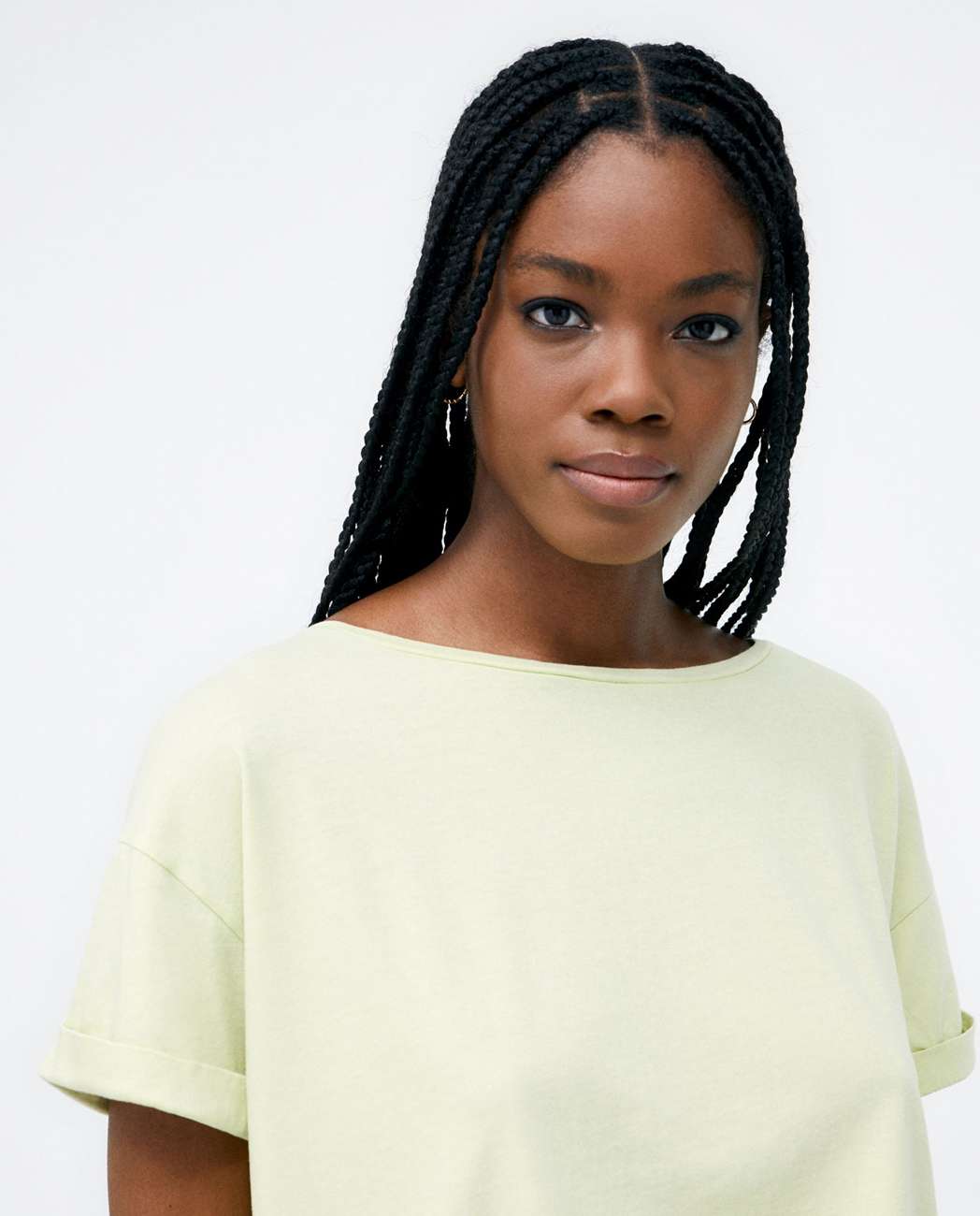 Oversized T Shirt With Bateau Neckline Acid Green