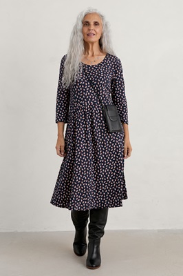 Enor Dress Little Leaves Maritime