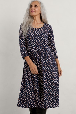 Enor Dress Little Leaves Maritime