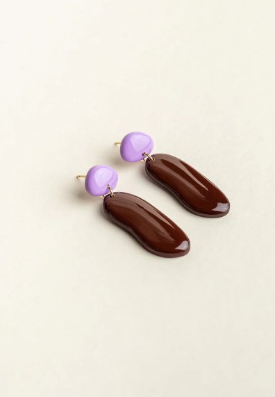 Earrings Nora Brown Lavender
