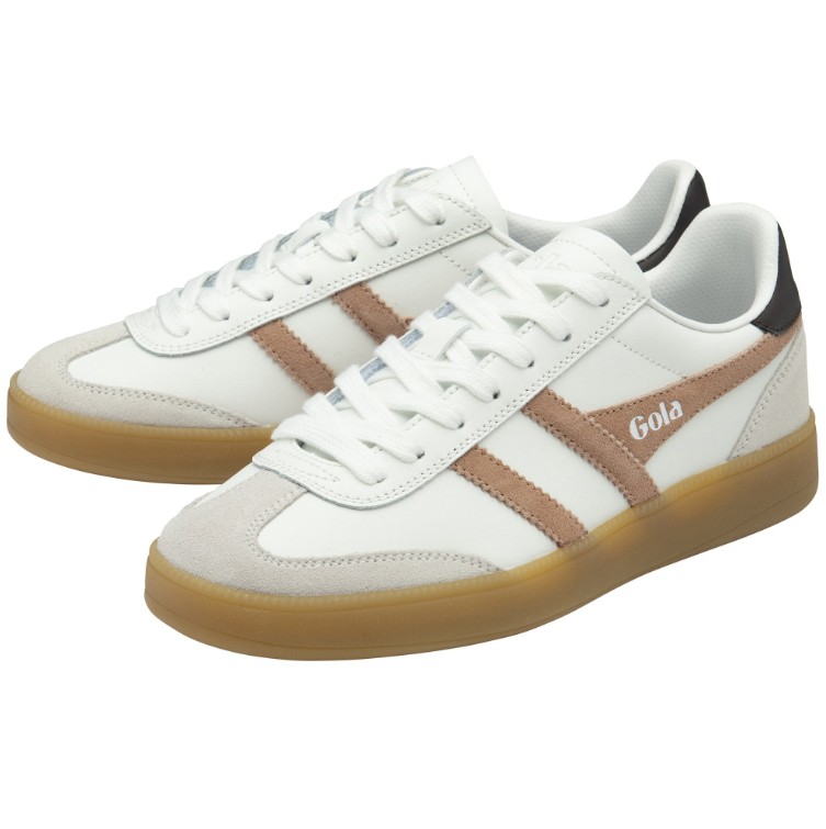 Viper Leather Trainer White Cameo Dark Brown