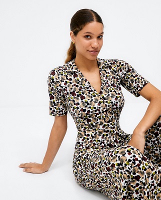 Shirt Style Jumpsuit With Short Sleeves Brown