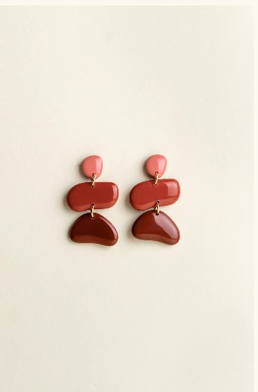 Earrings Jolene Pink Red Burgundy