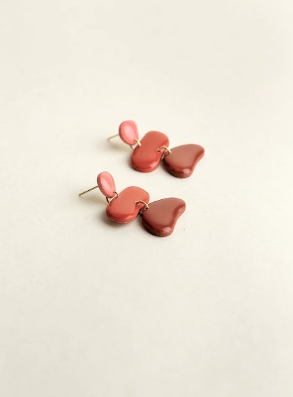 Earrings Jolene Pink Red Burgundy