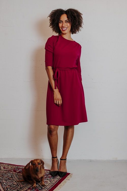 New York Dress Jersey Crepe Red