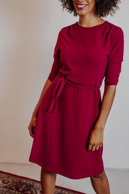 New York Dress Jersey Crepe Red