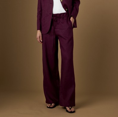 Loire Trousers Maroon Linnen