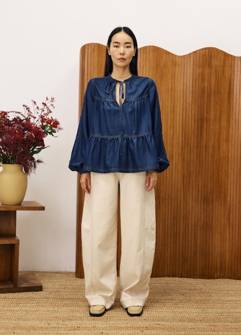 Blouse Denim Blue Jean