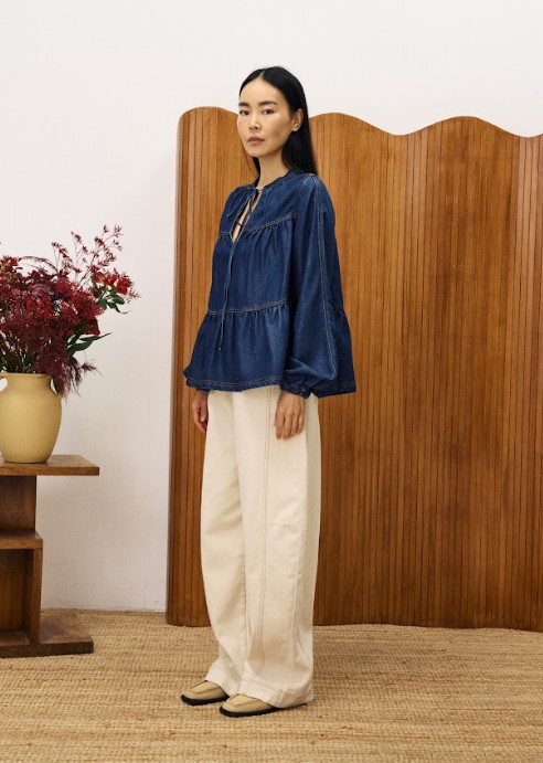 Blouse Denim Blue Jean