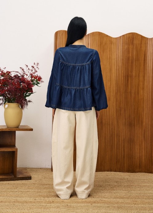 Blouse Denim Blue Jean