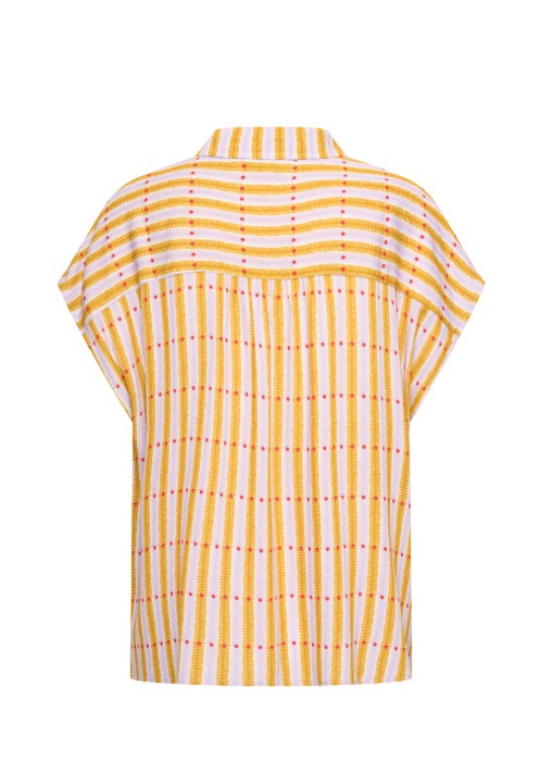 Blouse Short Sleeves Dots Stripes Lilac